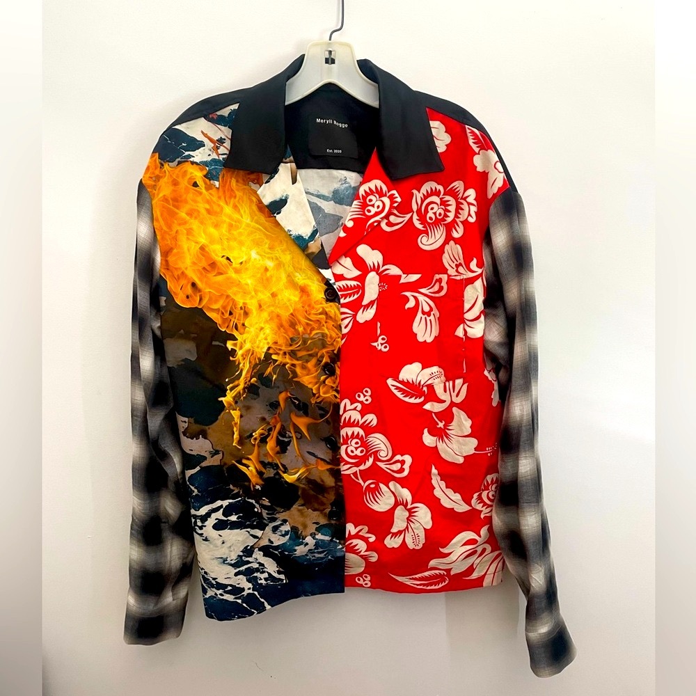 Meryll Rogge Colorful Patchwork Shirt with Floral and Abstract Patterns
